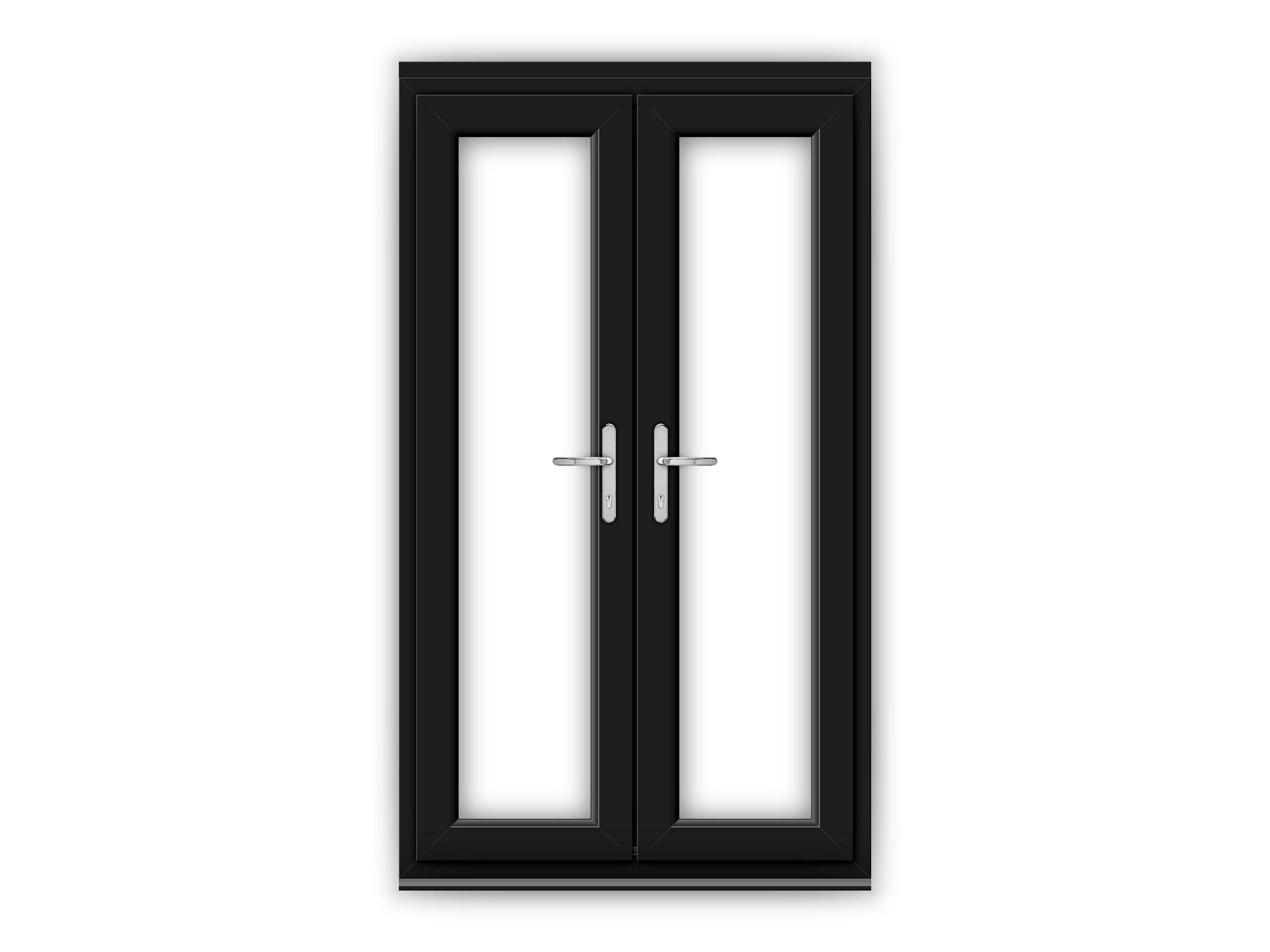 4ft Black uPVC French Doors Flying Doors